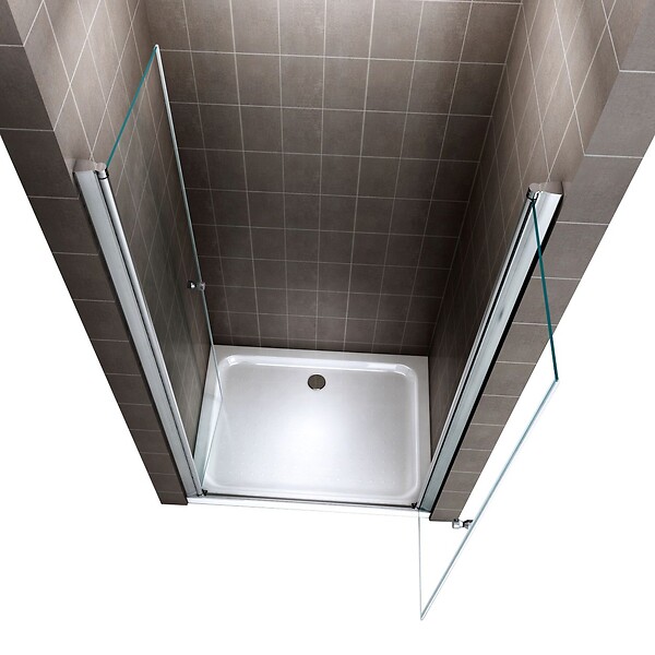 SANIVERRE - GINA Porte de douche H.195 x L. 80 à 84 cm verre transparent 6 mm - large