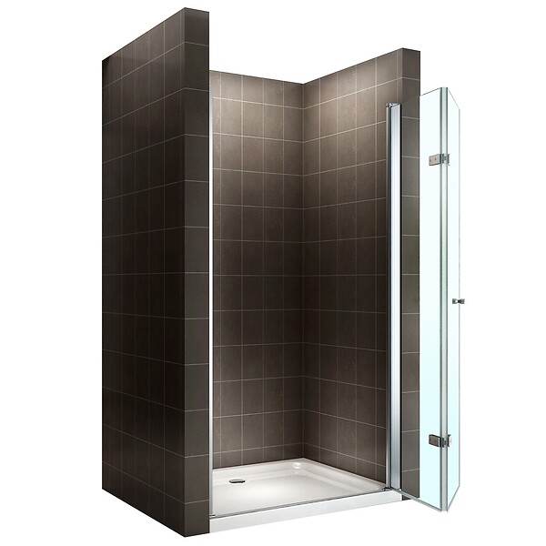 SANIVERRE - MONA Porte de douche pliante H.195 x L. 84-88 cm verre transparent 6 mm - large