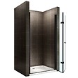 SANIVERRE - MONABLACK Porte de douche pliante noire H.195 x L. 76-80 cm verre transparent 6 mm - vignette