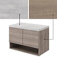SANIVERRE - Meuble Sous Vasque 60 Cm Chêne Fumé + Plan Gris Béton - Oslo - vignette