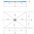 WEDI - Receveur de douche à carreler 140 x 100 Fundo Primo écoulement centré + bonde horizontale + kit d'étanchéité + colle 320 - vignette