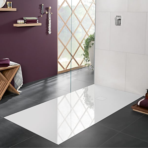 VILLEROY ET BOCH - Receveur de douche PLANEO rectangulaire Blanc ultra plat et sans bord - Receveur douche-Dimensions:900X1400-PLANEO BLANC. - large