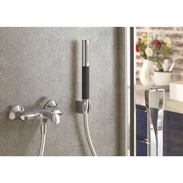 JACOB DELAFON - Douchette stick Shift Ellipse noir et chrome avec mitigeur bain douche et flexible lisse anti-torsion Noir - large
