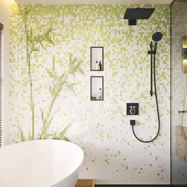 HANSGROHE - Set de finition ShowerSelect pour mitigeur thermostatique encastré avec 2 fonctions, noir mat (15763670) - large