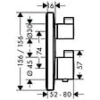 HANSGROHE - Ecostat Square Set de finition pour mitigeur thermostatique encastré avec robinet d'arrêt et inverseur (15714140) - vignette