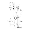 GROHE - Mitigeur thermostatique douche Grohtherm 800 Cosmopolitan Grohe - Chrome - vignette