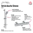 JACOB DELAFON - Mitigeur de douche thermostatique Simone + barre + pommeau de douche + nettoyant - vignette
