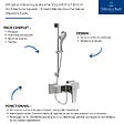 VILLEROY ET BOCH - Mitigeur mécanique douche  Architectura Square Chrome + Ensemble de douche Verve Showers 3 jets Chrome - vignette