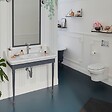 JACOB DELAFON - Console Cléo 1889 avec plan vasque + colonne droite + miroir + robinet lavabo chromé + siphon chromé - vignette