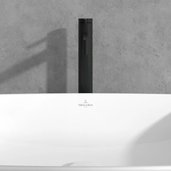 VILLEROY ET BOCH - Mitigeur lavabo droit surélevé  Dawn sans tirette Noir mat - large