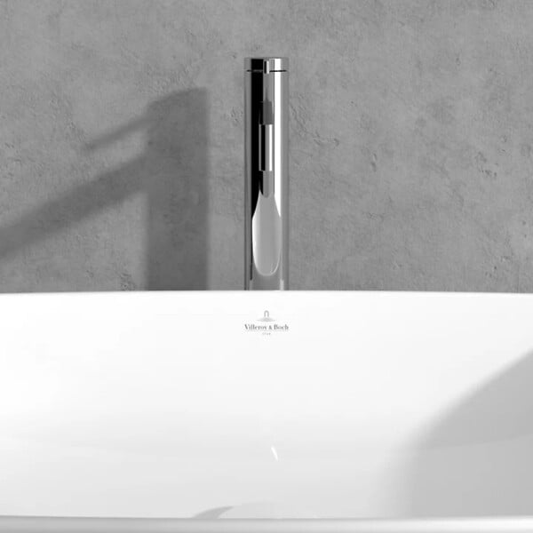 VILLEROY ET BOCH - Mitigeur lavabo droit surélevé  Dawn sans tirette Chrome - large