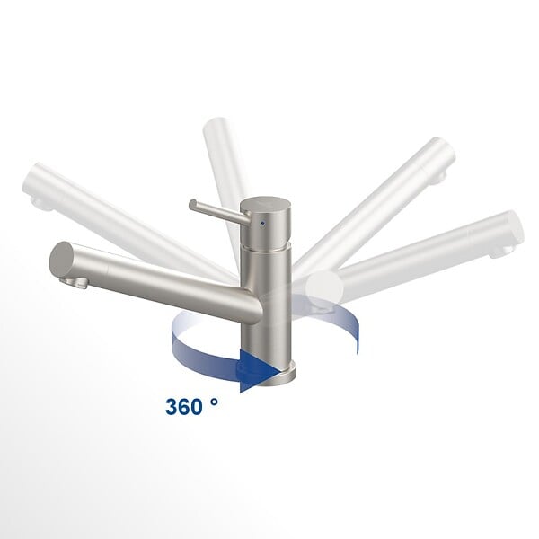 VILLEROY ET BOCH - Robinet cuisine rabattable  Como window acier massif - large