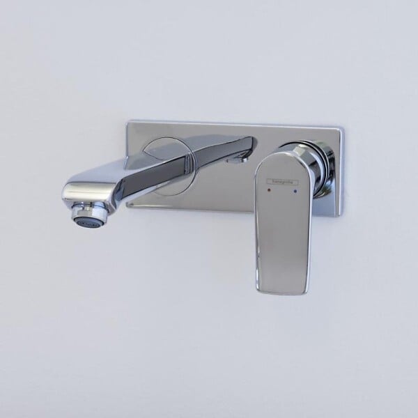 HANSGROHE - Mitigeur lavabo mural Metris + corps encastré Economie d'eau - large
