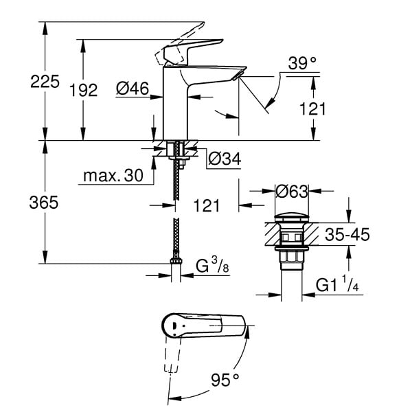 GROHE - Mitigeur monocommande Lavabo GROHE Quickfix - Start 2021 - large