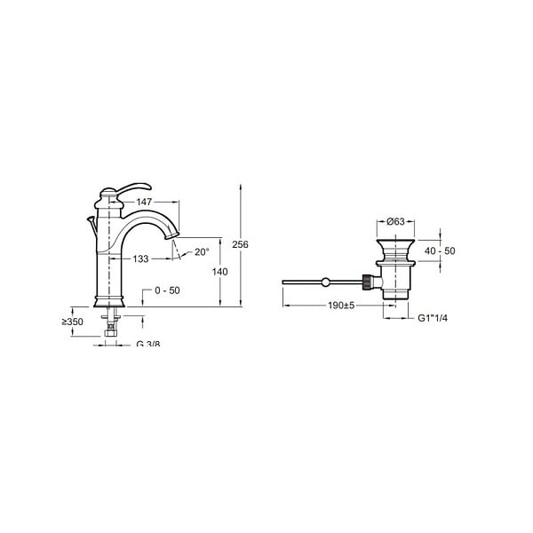 JACOB DELAFON - Mitigeur lavabo haut Fairfax - large