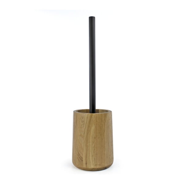 DEBLANCH - Lot d'accessoires WC OAK brosse wc bois + distributeur bois - large
