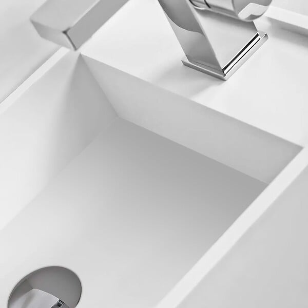 THALASSOR - EASY 40 GAUCHE - Lave-mains suspendu en Solid Surface 40 x 25 x 20(h) cm - large