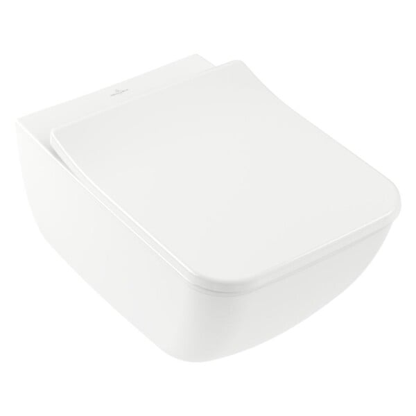 VILLEROY ET BOCH - Pack WC suspendu sans bride  Venticello + abattant + plaque blanche + bâti Grohe - large