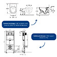 VILLEROY ET BOCH - Pack WC sans bride  Architectura abattant + bâti-support sol et mur + plaque blanche  + Tabouret blanc - vignette
