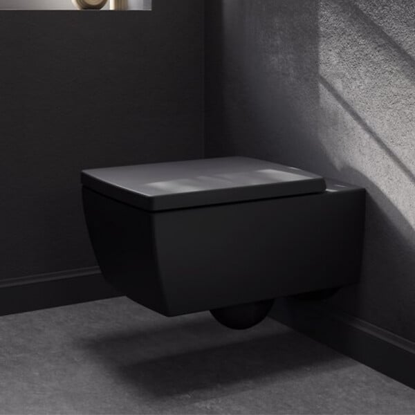 VILLEROY ET BOCH - WC suspendu sans bride  Memento 2.0 avec abattant Pure Black - large
