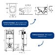 VILLEROY ET BOCH - Pack WC sans bride  Architectura abattant + bâti-support sol et mur + plaque noir mat  + Tabouret bois - vignette
