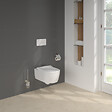 VILLEROY ET BOCH - Pack WC sans bride  Avento + Bâti support + abattant frein de chute + plaque blanche  + Tabouret blanc - vignette