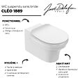 JACOB DELAFON - Pack WC suspendu sans bride à économie d'eau Cléo 1889 +  abattant + bâti-support + plaque ronde chromé - vignette