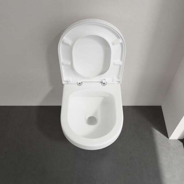 VILLEROY ET BOCH - WC suspendu sans bride  Architectura + abattant + Bâti-support ViConnect + Plaque de commande - large