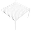 DAVID FERMETURES - Pergola bioclimatique Xenon perpendiculaire (Vérin à Télécommande + LED 3 côtés - Blanc - 3,584 x 3,50m) - vignette