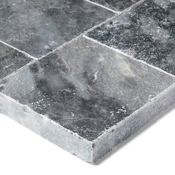 RO'MA NATURE - Pavé Pierre d'Adana Gris Bleu Foncé 15,25x15,25x3 cm (vendu au m² - 42 pavés/m²) - large