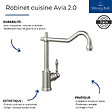 VILLEROY ET BOCH - Evier  Timbre d'office Tradition 2 cuves vidage auto + Robinet de cuisine Avia 2.0 Anthracite - vignette