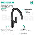 HANSGROHE - Evier 1 bac S21 inox + robinet de cuisine Vernis Blend M35 210 noir mat - vignette