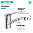 HANSGROHE - Evier 1 bac 840 S52 synthèse noir + robinet de cuisine Logis M31 120 chromé - vignette