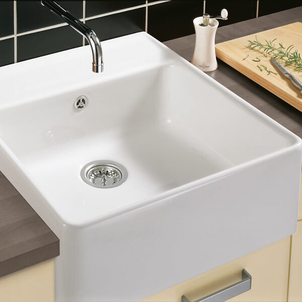 VILLEROY ET BOCH - Evier timbre office 1 bac Villeroy et Boch Tradition Pure Black avec vidage automatique - large
