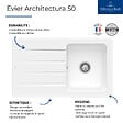 VILLEROY ET BOCH - Evier 86 x 51 cm  Architectura 50 Blanc - vignette