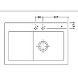VILLEROY ET BOCH - Evier 1 bac avec egouttoir a droite  Subway Pure 45 78 x 51 cm Blanc vidage automatique inclus - vignette
