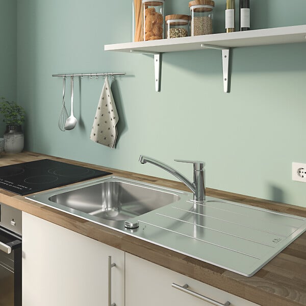 GROHE - Robinet de cuisine bec bas Start Eco Quickfix + microfibre - large