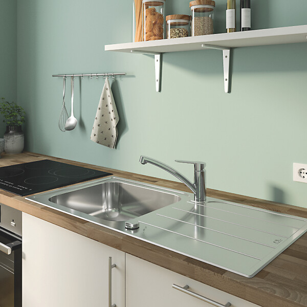 GROHE - Robinet de cuisine bec bas Start Eco Quickfix + nettoyant GrohClean - large