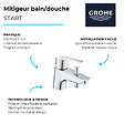 GROHE - Mitigeur bain/douche START GROHE 23229002 monocommande - monotrou - chrome - vignette