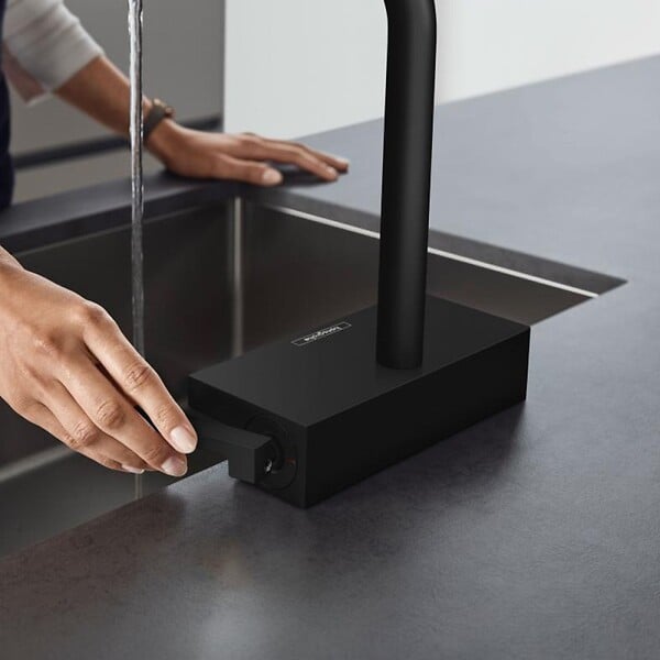 HANSGROHE - Robinet de cuisine avec douchette Aquno Select M81 250 sBox 2 jets noir mat - large