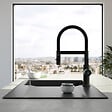VILLEROY ET BOCH - Robinet de cuisine avec douchette Steel Expert Compact Noir mat - vignette