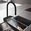 HANSGROHE - Robinet de cuisine avec douchette Aquno Select M81 170 sBox 3 jets noir mat + nettoyant Briochin - vignette