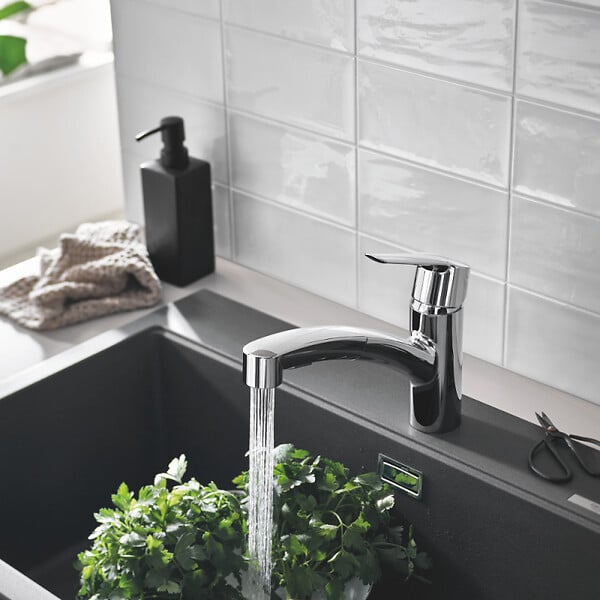 GROHE - Robinet de cusine avec douchette Start 2021 + microfibre - large