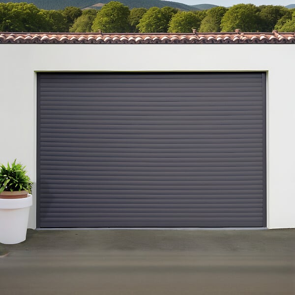DAVID FERMETURES - Porte de Garage enroulable Aluminium (3000 x 2000 mm - Cherubini - Kit Zone privée - RAL7016 - Gris anthracite) - large