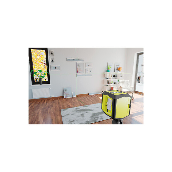 RYOBI - Pack RYOBI - Laser croix verte RBCLLG1 - 15m de portée - Canne télescopique RBCLTP1 - 320cm - large