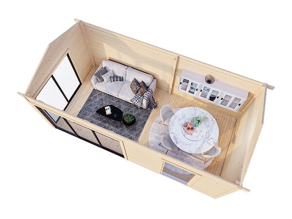 PALMAKO - Abri / Studio de jardin Amanda - Double vitrage SU - 17,1m2 - large