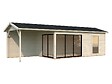 PALMAKO - Studio de jardin Amanda en bois ép.44 mm avec pergola et baies coulissantes double vitrage - Palmako - 32,2 m² - vignette