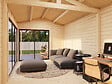 PALMAKO - Studio de jardin Amanda en bois ép.44 mm avec pergola et baies coulissantes double vitrage - Palmako - 32,2 m² - vignette