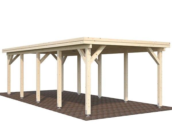 PALMAKO - Carport toit plat en bois Karl 1 voiture - Palmako - 27,4 m² - large