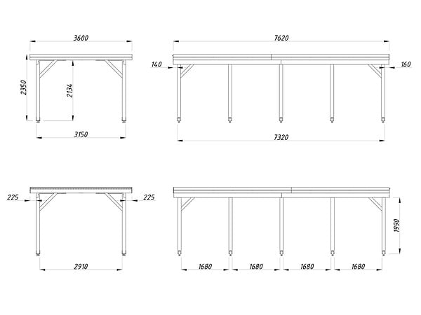 PALMAKO - Carport toit plat en bois Karl 1 voiture - Palmako - 27,4 m² - large